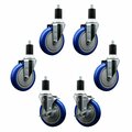 Service Caster Regency 600CASTER6 5'' Replacement Caster Set with Brakes, 6PK REG-EX20S514-PPUB-BLUE-4-TLB-2-112